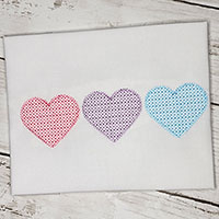 Heart Trio Crosstitch Embroidery Design
